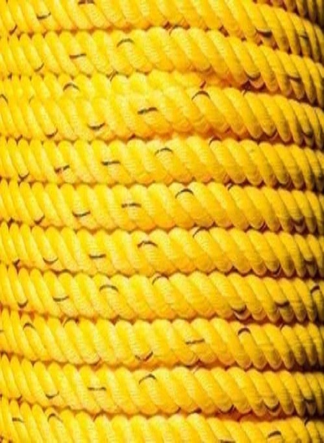 BSPS حبل متعدد الأغراض من النايلون المجدول BSPS، من الدرجة الصناعية، مقاوم للتآكل والمواد الكيميائية القلوية والظروف الجوية، مناسب للمشاريع الحرفية واليدوية، والقطر، وحبال الأرصفة، وتحمل الأحمال الثقيلة (أصفر، سمك 10 مم) (10 أمتار) - Image 3