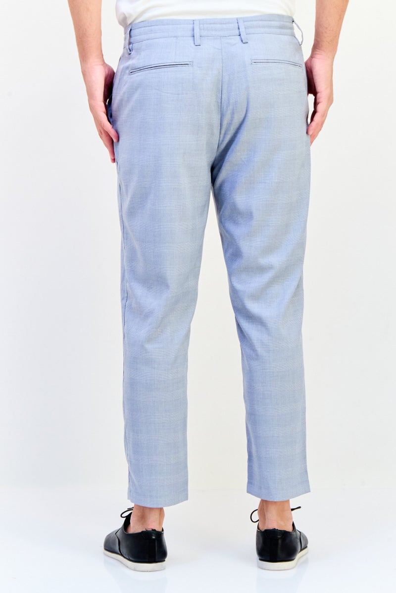 Celio Men Straight Fit Checkered Chino Pants, Grey - Image 4