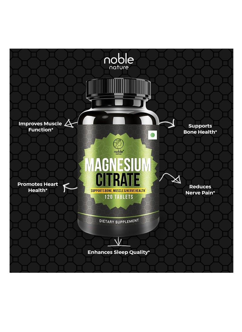 noble nature Noble Nature Magnesium Citrate - 120 Tablets - Supports Bone, Muscle and Nerve Health  - Image 5