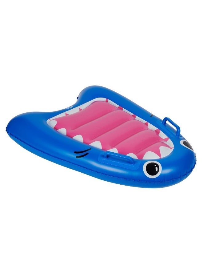 TRISHI Coconut Grove Kiddy Inflatable Bodyboard for Kids, Lightweight Swim Board Float with Grip Handles, Durable PVC Boogie Board for Pool and Beach, Water Sports Toy for Boys and Girls  Finn the Shark - Image 1