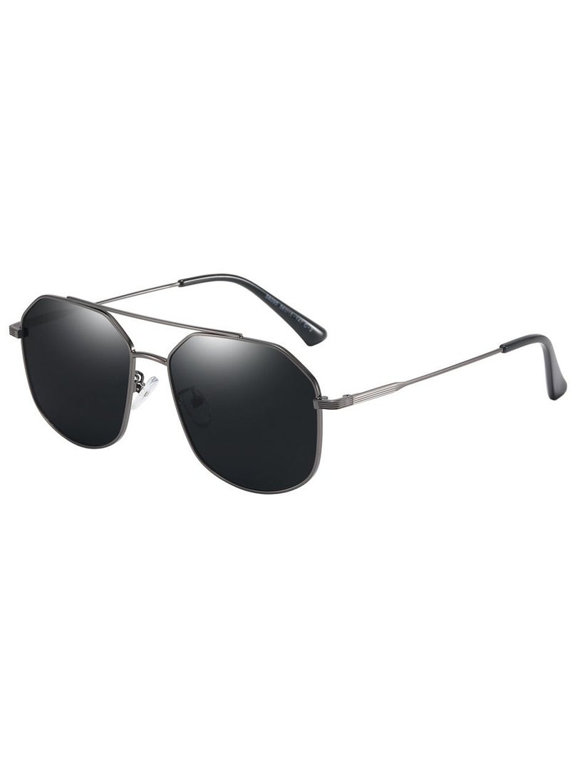 KATELUO - Sunglasses Original KATELUO for males Polarized UV400 protection With Full Set Sun Protection Category 3 Suitable for driving car Black Lense and Grey frame Square Frame style Light Weight For men - Image 1