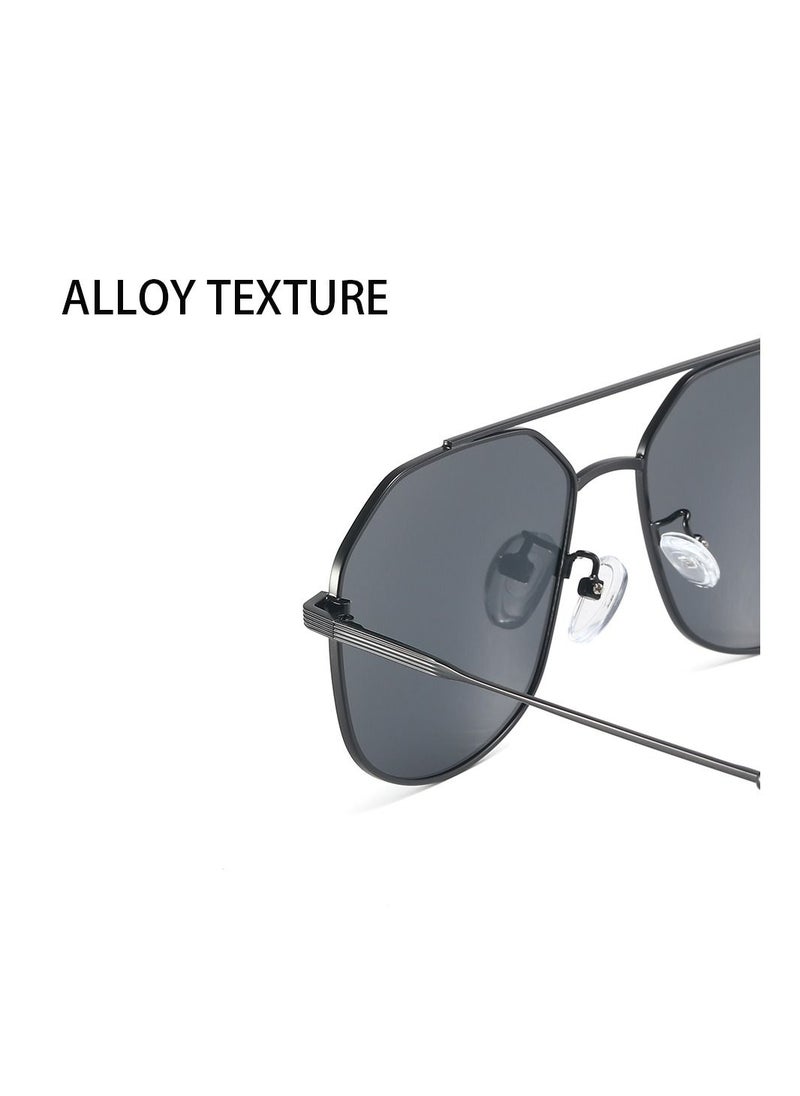 KATELUO - Sunglasses Original KATELUO for males Polarized UV400 protection With Full Set Sun Protection Category 3 Suitable for driving car Black Lense and Grey frame Square Frame style Light Weight For men - Image 1
