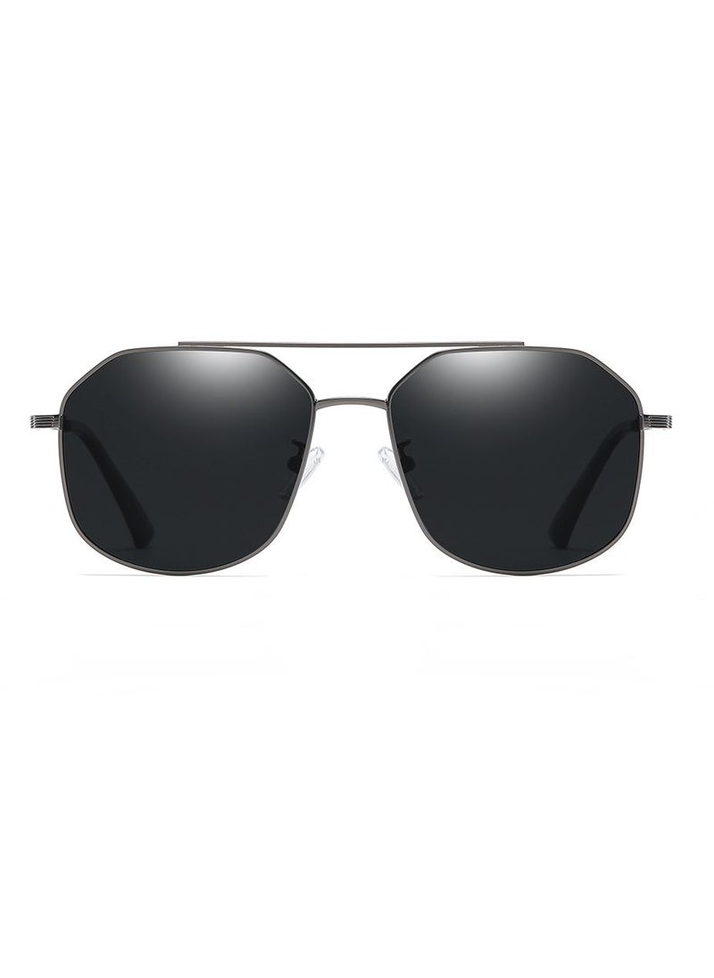 KATELUO - Sunglasses Original KATELUO for males Polarized UV400 protection With Full Set Sun Protection Category 3 Suitable for driving car Black Lense and Grey frame Square Frame style Light Weight For men - Image 1