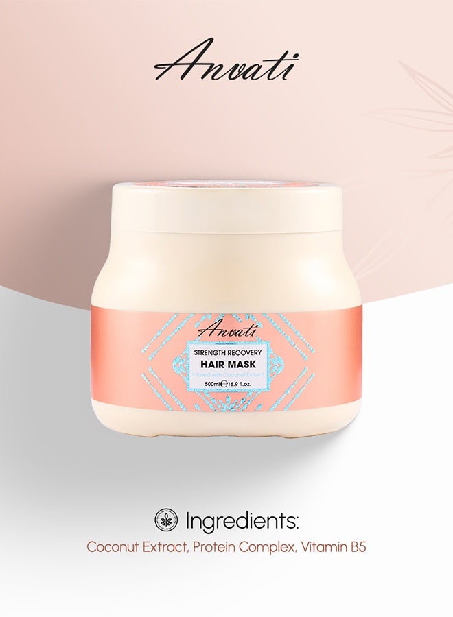 Anvati Strength Recovery Repair Hair Mask- Deep Conditioning Coconut Hair Mask for Women - Hydrating Treatment Mask for Damaged,Curly & Dry Hair- 500ml - Image 4