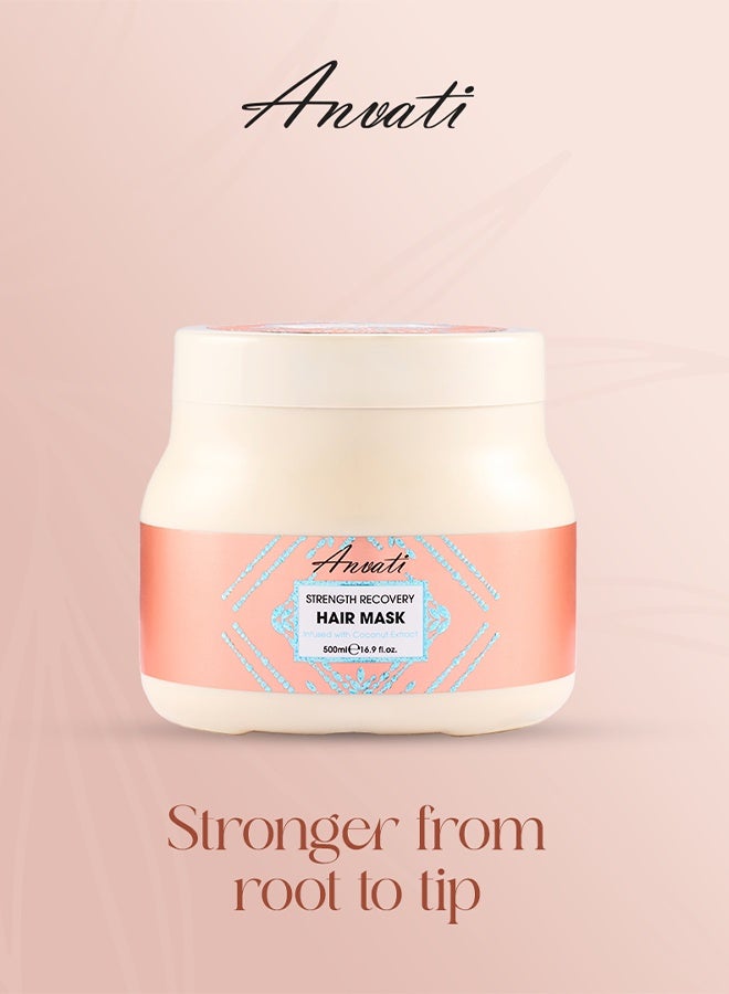Anvati Strength Recovery Repair Hair Mask- Deep Conditioning Coconut Hair Mask for Women - Hydrating Treatment Mask for Damaged,Curly & Dry Hair- 500ml - Image 5