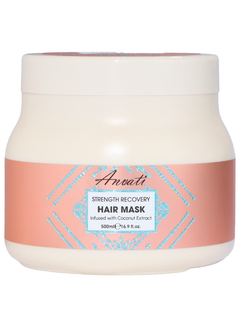 Anvati Strength Recovery Repair Hair Mask- Deep Conditioning Coconut Hair Mask for Women - Hydrating Treatment Mask for Damaged,Curly & Dry Hair- 500ml - Image 1