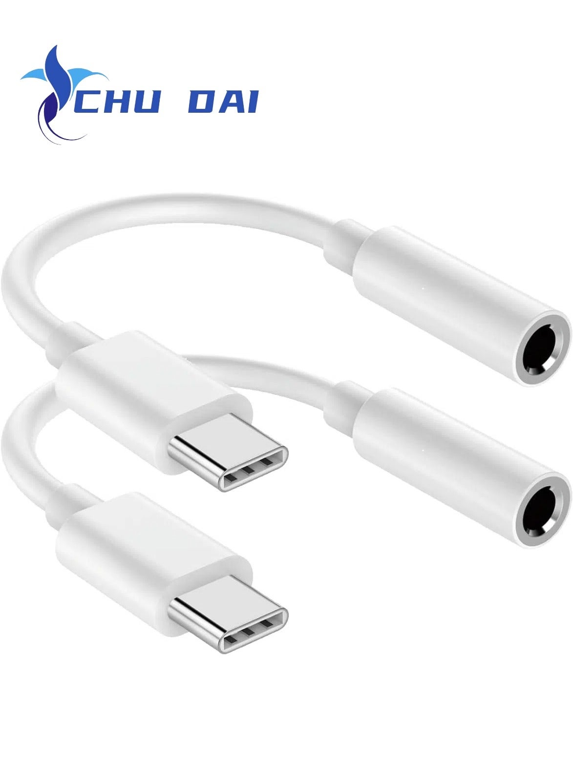 CHU DAI 2-Pack Hi-Res USB-C to 3.5mm DAC Adapter - Lossless Audio 32bit/384kHz, All Phones & Tablets Compatible (iPhone 15/16/S24/S23 Ultra)
