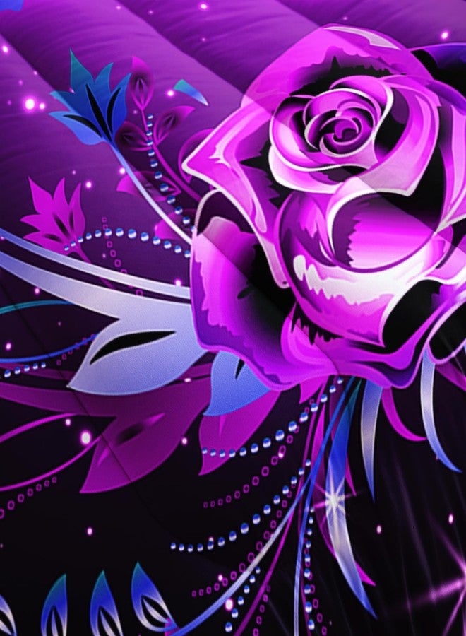 Tuzaovy Butterfly Comforter Set King,Butterfly Bedding Sets for Girls,Butterfly Decorations for Bedroom,Dreamy Butterfly Comforter Set,Purple Butterfly Bedding Black and Purple Butterfly Comforter - Image 5