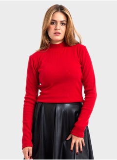 Red Half Neck Ribbed Top - pzsku/Z7D5FBE72B8760B01A511Z/45/_/1729786775/611b4311-4dbd-4b28-8832-a61280e6f712