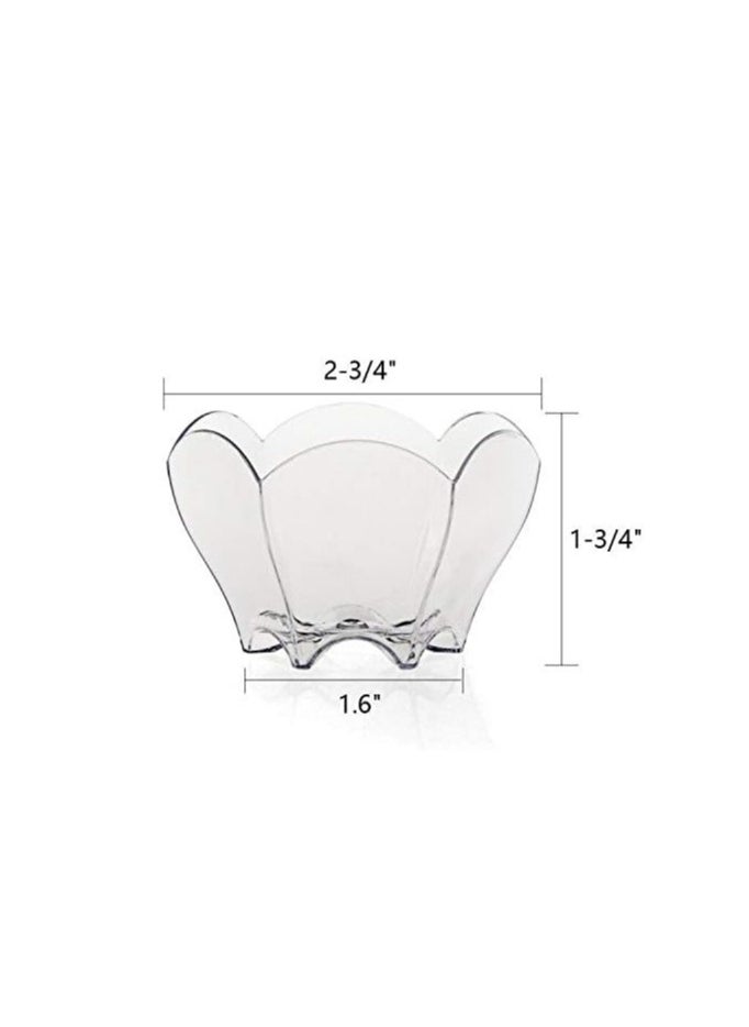 Oasisgalore 100 Pack Mini Dessert Cups with Spoons, 2.5oz Clear Small Serving Bowl for Party Desserts (Flower Shape)  - Image 3