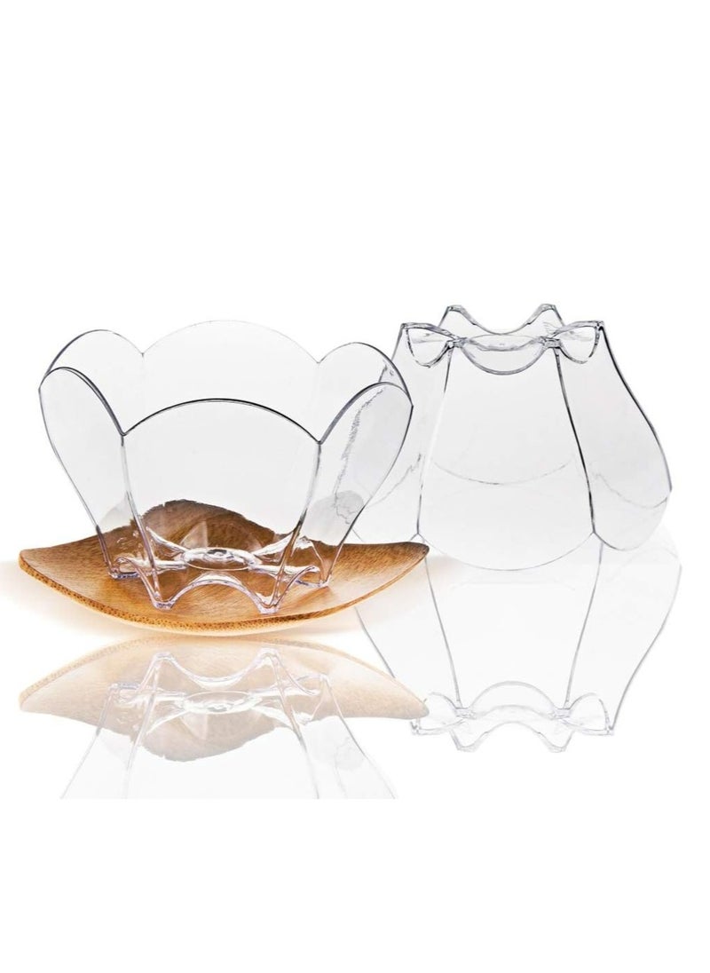 Oasisgalore 100 Pack Mini Dessert Cups with Spoons, 2.5oz Clear Small Serving Bowl for Party Desserts (Flower Shape)  - Image 2
