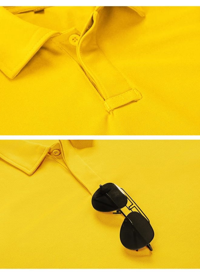 SCODI Polo Shirts for Men Casual Short Sleeve Golf Polo Athletic Daily Collared Shirt Tennis T-Shirt, 012-yellow, M - Image 3