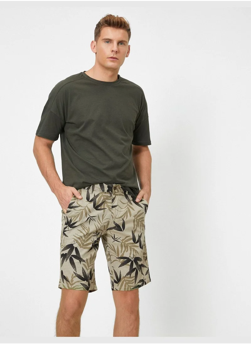 كوتون Floral Printed Pocketed Shorts