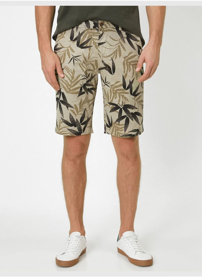 KOTON Floral Printed Pocketed Shorts