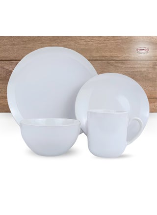 16 Piece Stoneware Dinner Set With 4 X 27 Cm Dinner Plate, 4 X 20 Cm Side Plate, 4 X 15 Cm X 6 Cm Bowls, 4X 415 Ml Mugs , Serves 4 For Everyday Use, White - pzsku/Z7D5FD3F2337DBF98D9C1Z/45/_/1737626140/5bb4cd5e-17ea-4458-8db5-d3d3b7879858