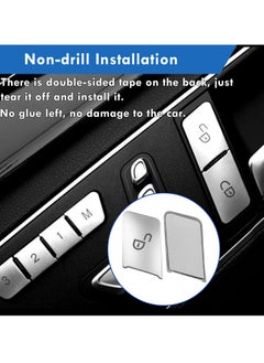 KASTWAVE W204 Chrome Lock Unlock Button Stickers Seat Memory Door Switch Trim Cover Interior Decoration for Mercedes Benz GLK ML GL A B C E C117 GLA CLA CLS W218 X156 GLE GL GLS  - Image 2