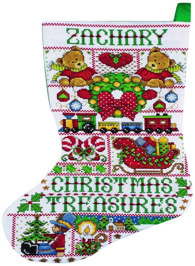 Tobin Christmas Treasures Counted Cross Stitch Stocking Kit - Image 1