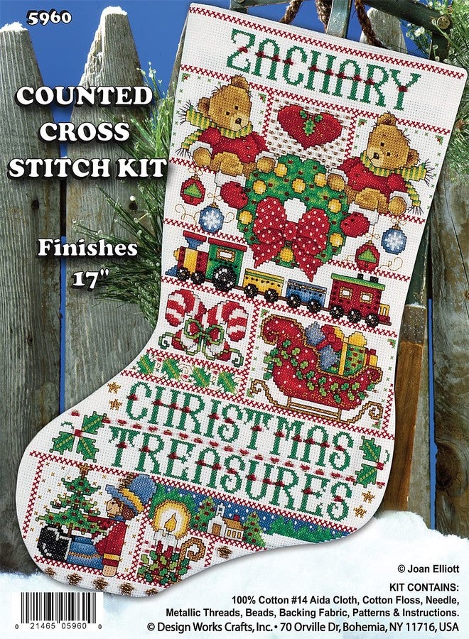 Tobin Christmas Treasures Counted Cross Stitch Stocking Kit - Image 2