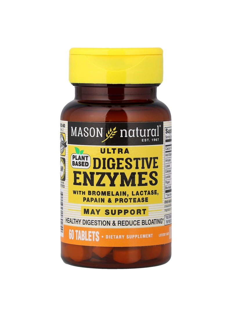 Mason Natural Plant-Based Ultra Digestive Enzymes, 60 Tablets