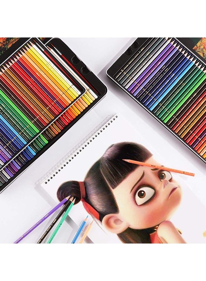 Tasteful Professional Water-Soluble Colored Pencils Set in Metal Tin - Non-Toxic Art Supplies for Artists, Designers & Sketching - 120 Colors - Image 2