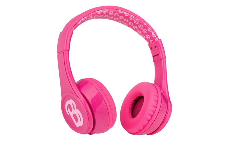eKids Barbie Bluetooth Headphones, Pink Wireless Headphones with Microphone Includes Aux Cord, Volume Reduced Kids Foldable Earphones Make Great - Image 1
