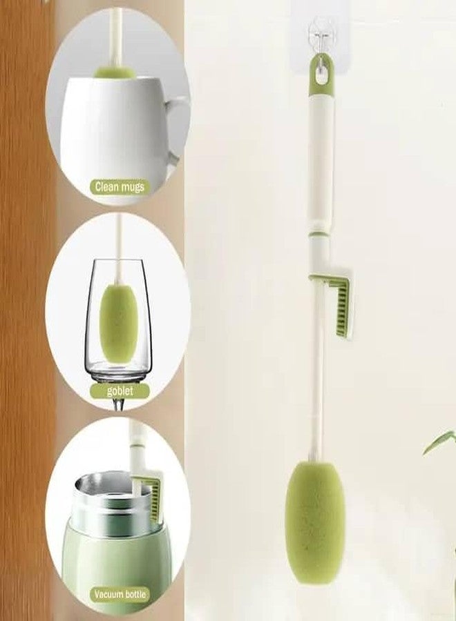 not available 3 in 1 Multipurpose Bottle Cleaner Brush Tools Long Handle Silicone Cleaner Brushes| Bottle Cup Cleaning Brush Set | Thermos Lid Cup Cleaner for Bottle, Tumbler, Glass Vase (Random Color, 33 cm) - Image 2