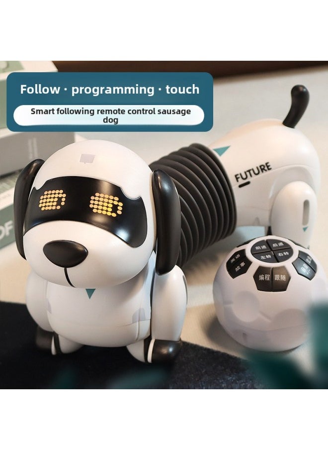 Children Follow Dachshund Intelligent Robot Dog Human Baby Electric Toy Dog Remote Control 1 A 2 Year Old Gift Boys And Girls-Color:Dachshund 【Follow Master + Singing + Programming】 Single Electric  - Image 5