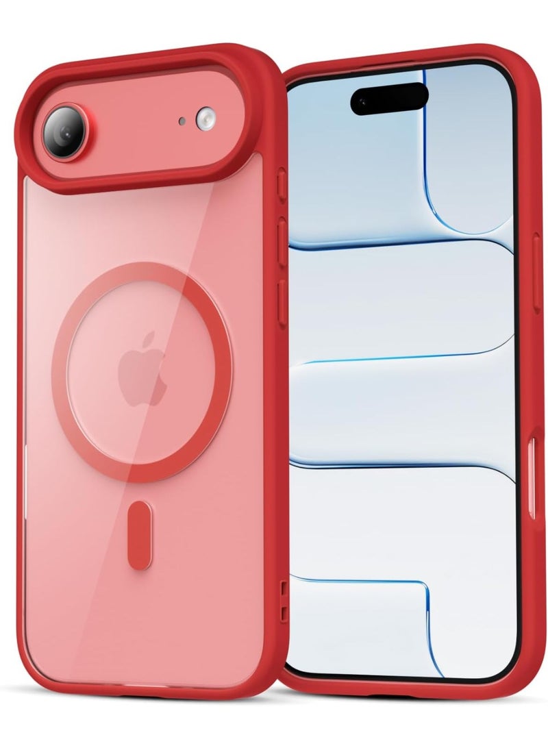 ACLIX Clear Magnetic Case for iPhone 17 Air [Shockproof & Slim] Transparent Clear Hard Back Cover with high-Grade Protection | Red - Image 1