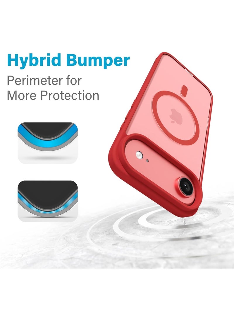 ACLIX Clear Magnetic Case for iPhone 17 Air [Shockproof & Slim] Transparent Clear Hard Back Cover with high-Grade Protection | Red - Image 4