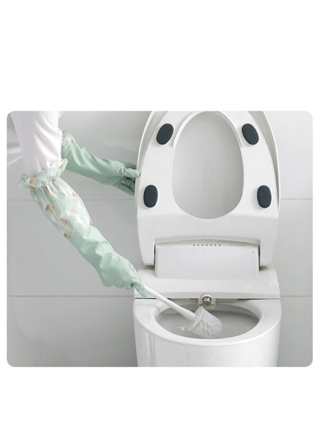 Housework Gloves for Washing Dishes and Vegetables, Household Cleaning, Laundry, Kitchen Elastic Band Mouth Rubber Latex Gloves, 2 Pairs - Image 4