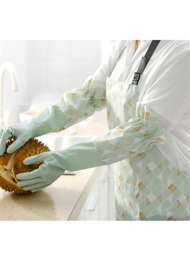 Housework Gloves for Washing Dishes and Vegetables, Household Cleaning, Laundry, Kitchen Elastic Band Mouth Rubber Latex Gloves, 2 Pairs - Image 5