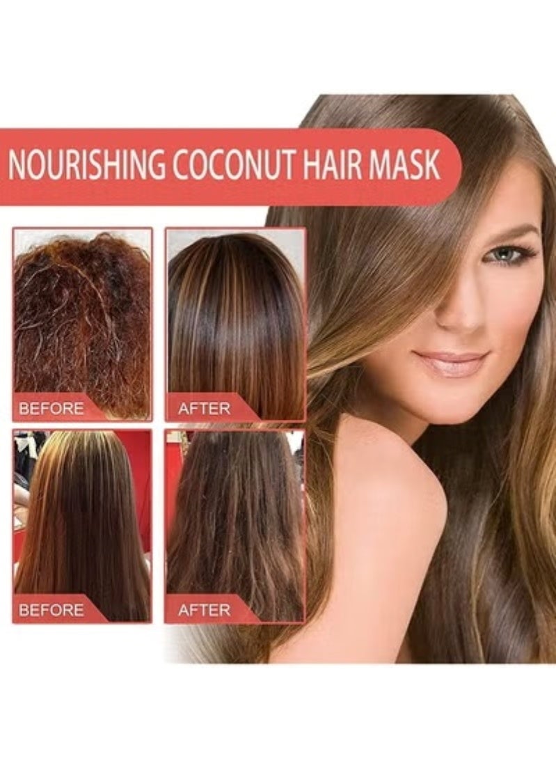 إيلهو قناع تغذية الشعر بجوز الهند من إيلهو - قناع شعر بجوز الهند - بلسم عميق حريري، علاج للشعر الجاف والتالف، قناع زيت جوز الهند الطبيعي لجميع أنواع الشعر - Image 3