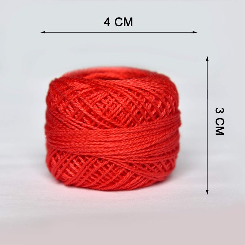 colored bird Crochet Thread 10 Balls Cardinal Size 8 for Crochet Hardanger Cross Stitch Needlepoint Hand Embroidery (Red) - Image 3