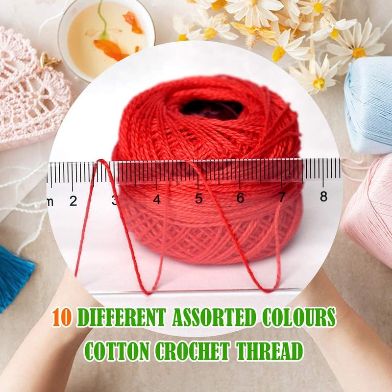 colored bird Crochet Thread 10 Balls Cardinal Size 8 for Crochet Hardanger Cross Stitch Needlepoint Hand Embroidery (Red) - Image 4