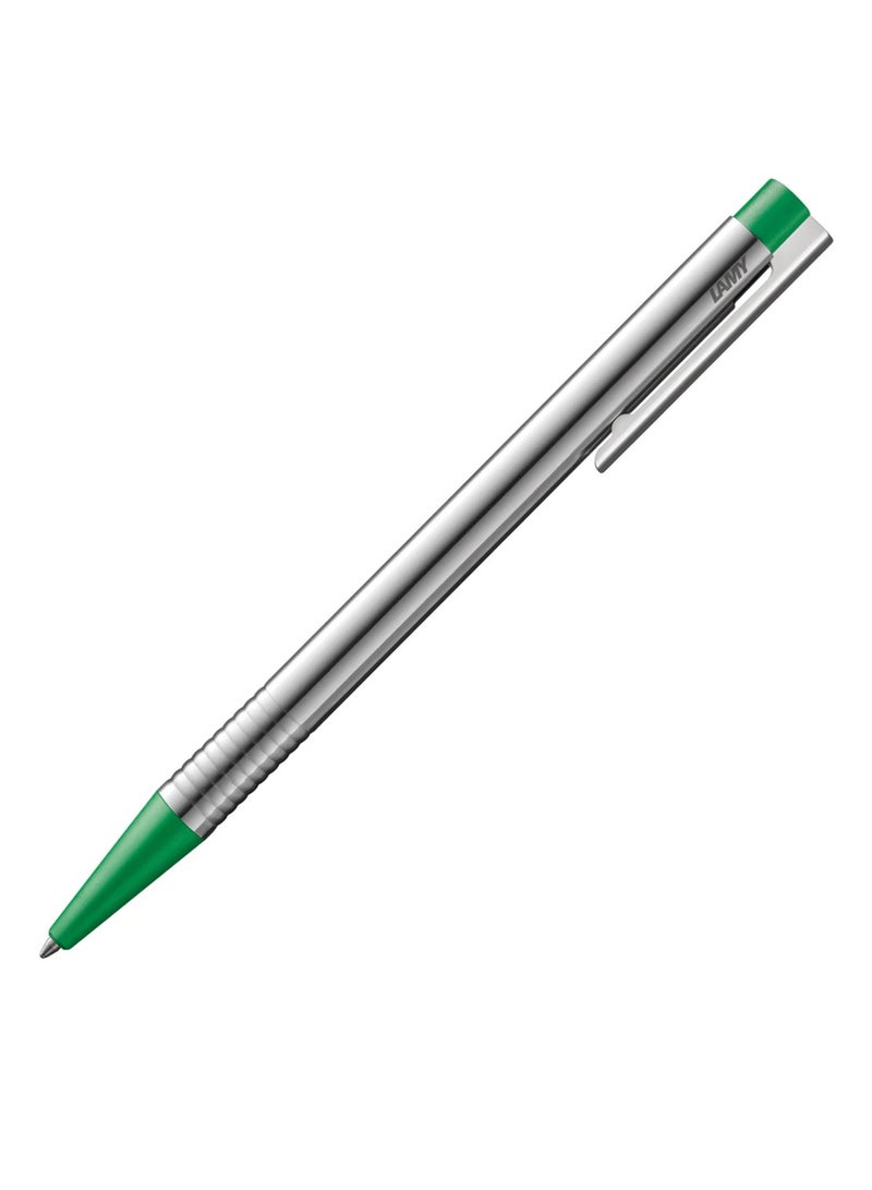 LAMY قلم حبر جاف ثلاثي الأبعاد بشعار من الفولاذ المقاوم للصدأ وباريل أخضر وحبر أسود - Image 1