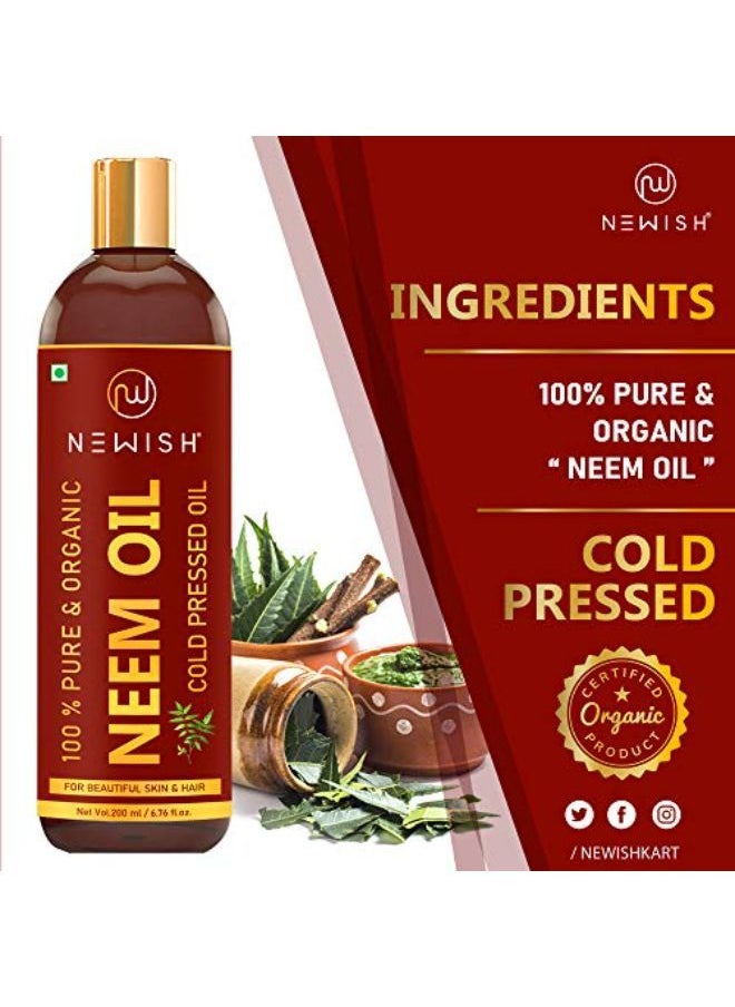 Newish Cold Pressed Organic Neem Oil For Skin & Hair 200Ml  - Image 5