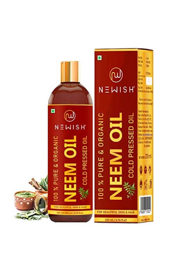 Newish Cold Pressed Organic Neem Oil For Skin & Hair 200Ml  - Image 1
