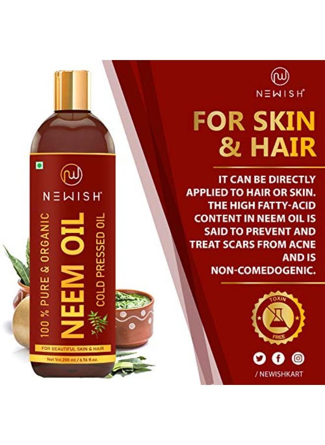 Newish Cold Pressed Organic Neem Oil For Skin & Hair 200Ml  - Image 4