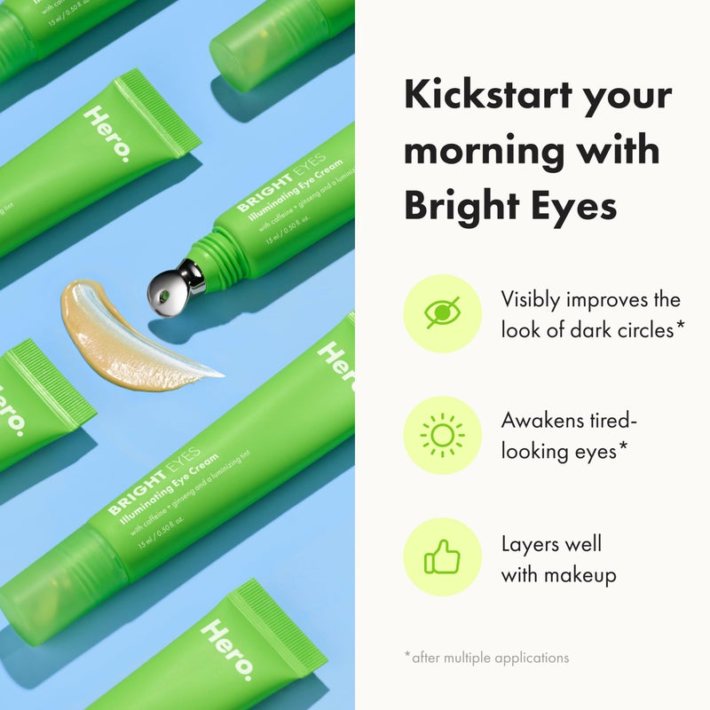 Hero Cosmetics كريم العين المضيء من هيرو كوزمتيكس - يقلل من مظهر الهالات السوداء مع تطبيقات متعددة - مزود برأس من الفولاذ المقاوم للصدأ لتأثير تبريدي (0.5 أونصة سائلة) - Image 4