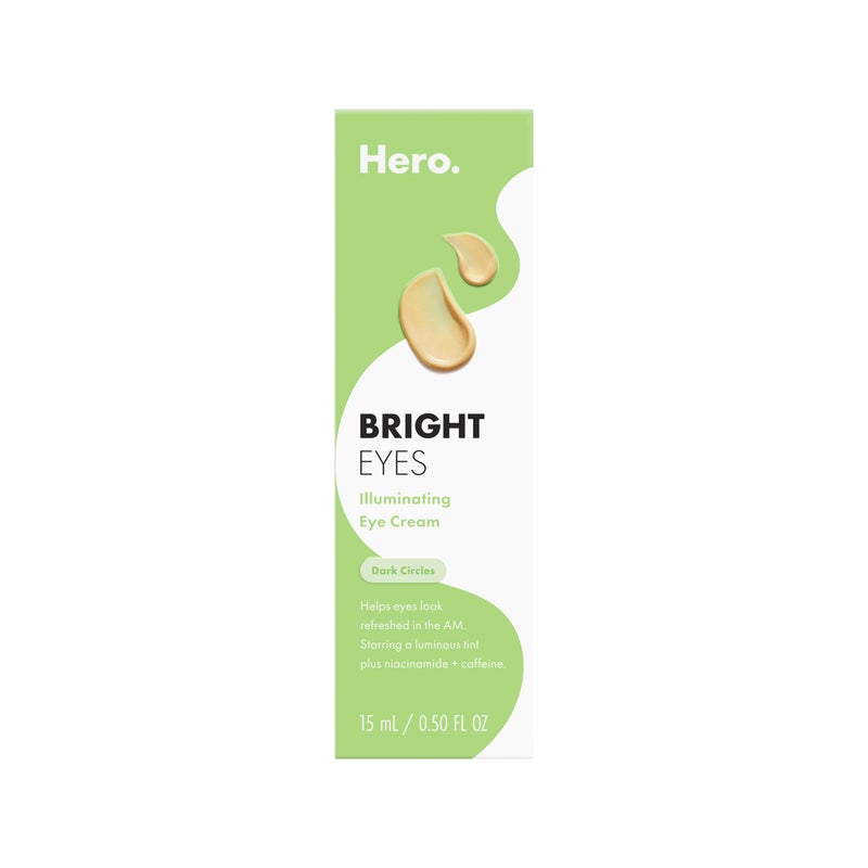 Hero Cosmetics كريم العين المضيء من هيرو كوزمتيكس - يقلل من مظهر الهالات السوداء مع تطبيقات متعددة - مزود برأس من الفولاذ المقاوم للصدأ لتأثير تبريدي (0.5 أونصة سائلة) - Image 1