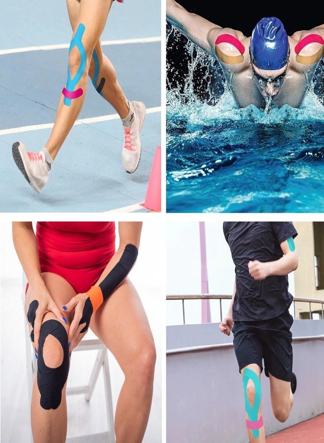 Palhyte Kinesiology Tape Pro Athletic Sports Breathable Latex Free Tape for Ankle Knees Elastic Running Tennis Swimming Football Sports Activities Tapes(3 Rolls,60 Precut Strips,Blue) - Image 5