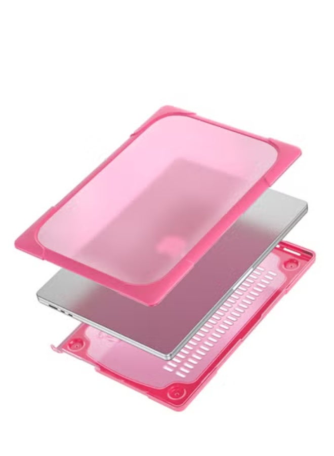 GULFLINK Hard Shell Case Cover with Kickstand Shockproof Function for MacBook Air 2022 (A2681) 13.6inch Rose red - Image 4