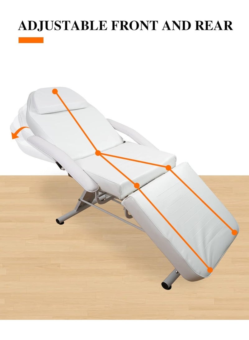 Meishida Facial Chair SPA Chair Massage Bed Lash Bed for Eyelash Extensions Massage Table with Trays - White  - Image 2