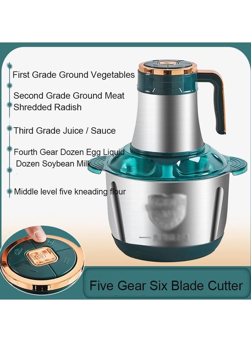 DubaiGallery 5L Food Processor Stainless Steel 800W Detachable Multifunctional Labor-saving Electric Food Chopper for Meat Vegetables - Image 3