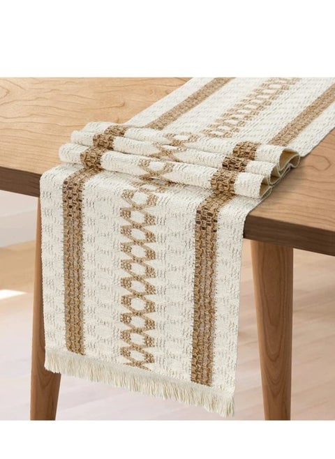macrame الجدول السراويل البوهيمي القطن والكتان الجدول السراويل الطبيعية الخشنة الكتان الجدول السراويل شرابات البوهيمي الجدول القماش ديكور الزفاف الطرف مزرعة الجدول الديكور 12 × 71 '