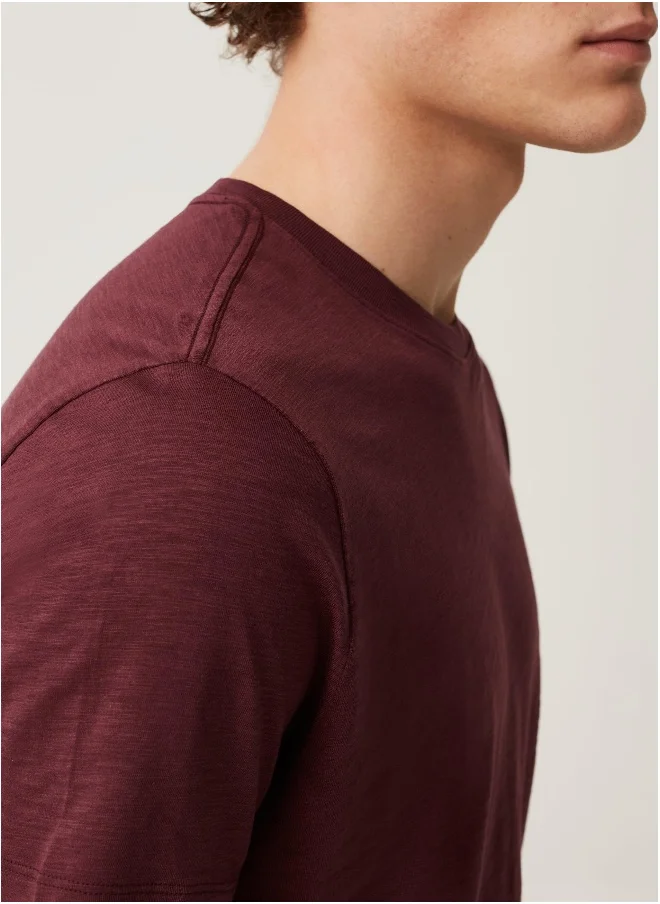 Ovs Ovs Round-Neck T-Shirt In Jersey Slub