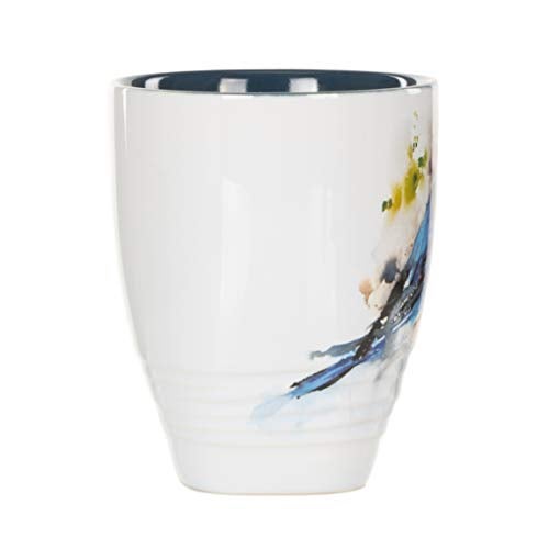 DEMDACO Dean Crouser Bluebird Watercolor Blue On White 16 Ounce Glossy Stoneware Mug With Handle - Image 4