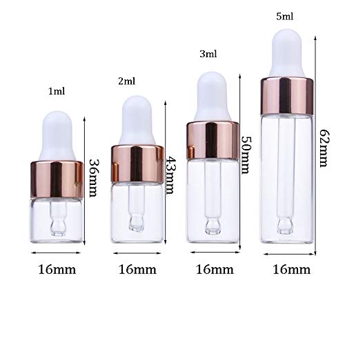 glasstore Glass Dropper Bottles, 50 Pack Clear Glass Vials Sample Bottle Perfume Cosmetic Liquid Containers With Glass Eye Dropper (2ml) - Image 3
