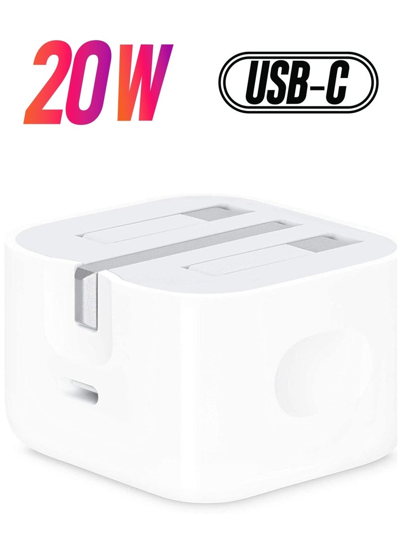 شاحن سريع آيفون [معتمد من MFi] محول طاقة USB C بقوة 20 واط مع كابل بطول 3 أقدام متوافق مع آيفون 13/13 برو/12 برو/12 ميني/11/11 برو/XS/ماكس/XR/X/8 بلس/SE 2020، آيبود، آيباد ميني برو - Image 1