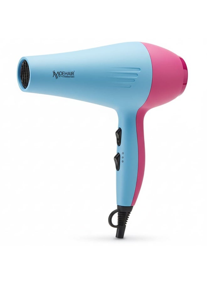 MoeHair Professional Hair Dryer 5000W with Ionic & Keratin Protection, MO-7182 Hot & Cold Air, Fast Drying and Frizz Control Blow Dryer for All Hair Types , Lightweight Design for Home & Salon Use - Image 2